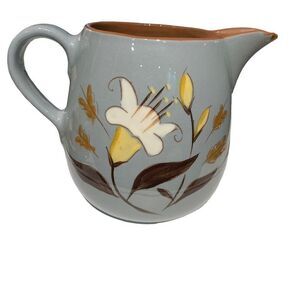 Stangl Pottery VNTG 50s Trenton, NJ “Golden Harvest” Hand-paint Pitcher Blue MCM